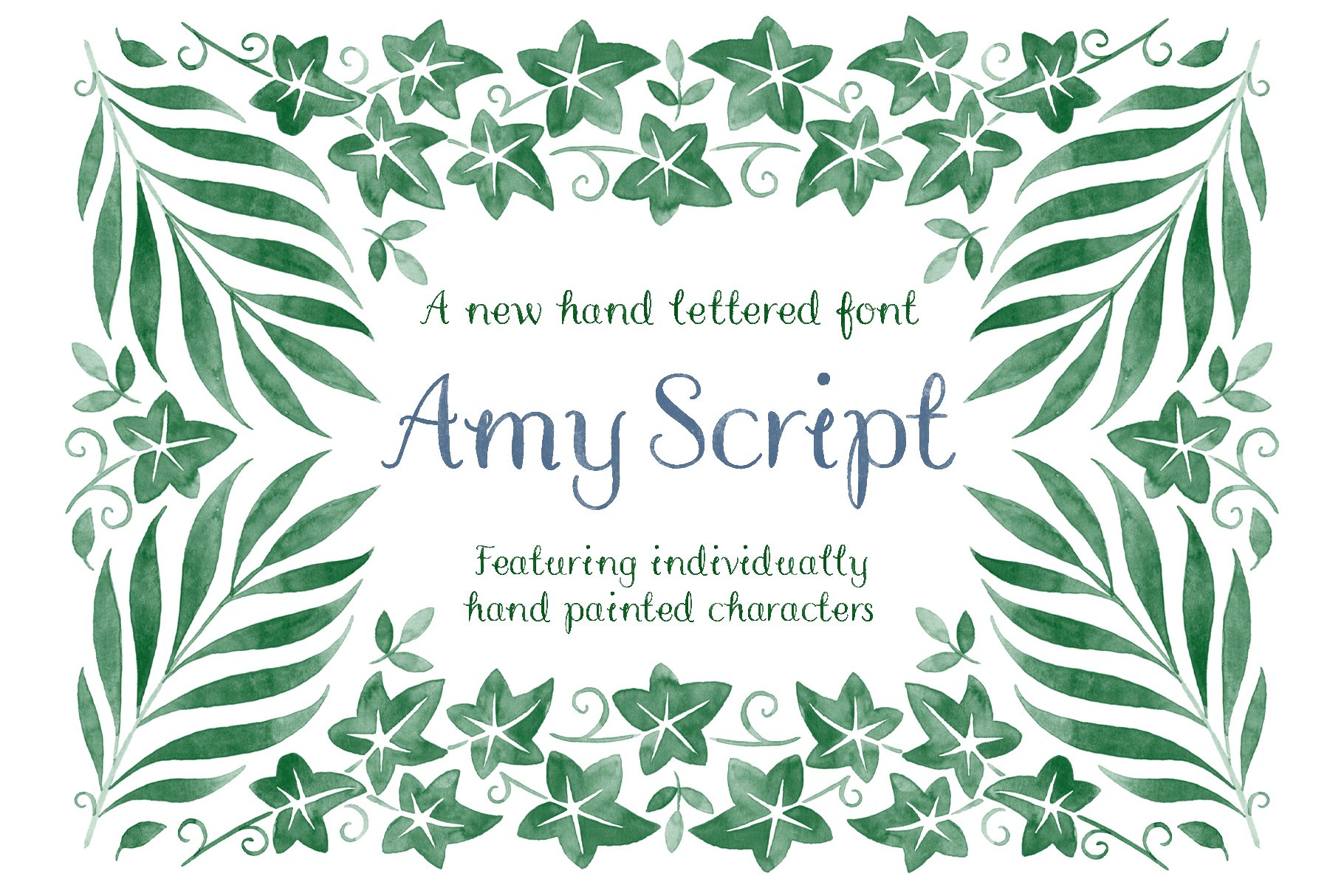 Amy Script Hand Lettered Font cover image.