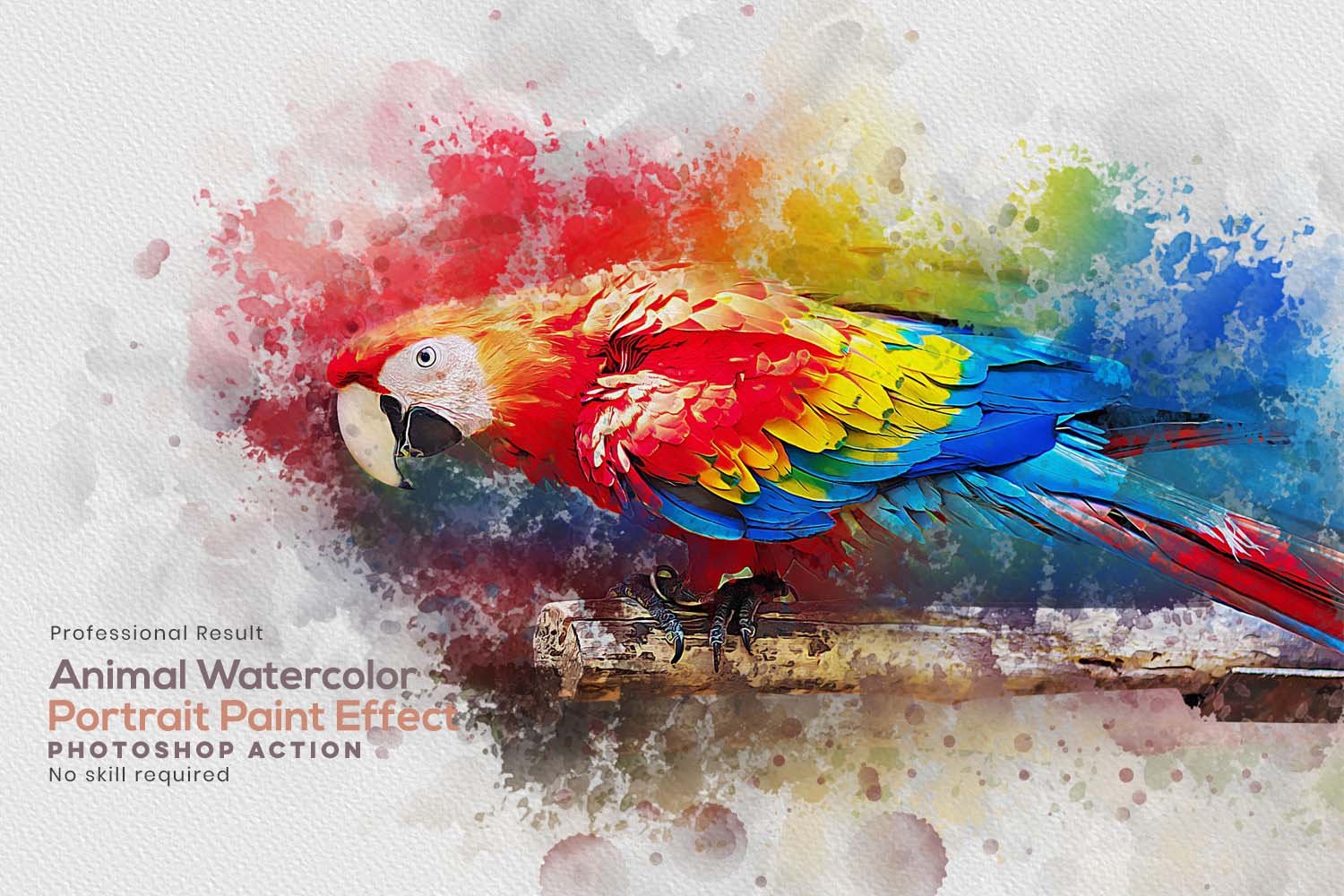 animal watercolor portrait paint effects 986