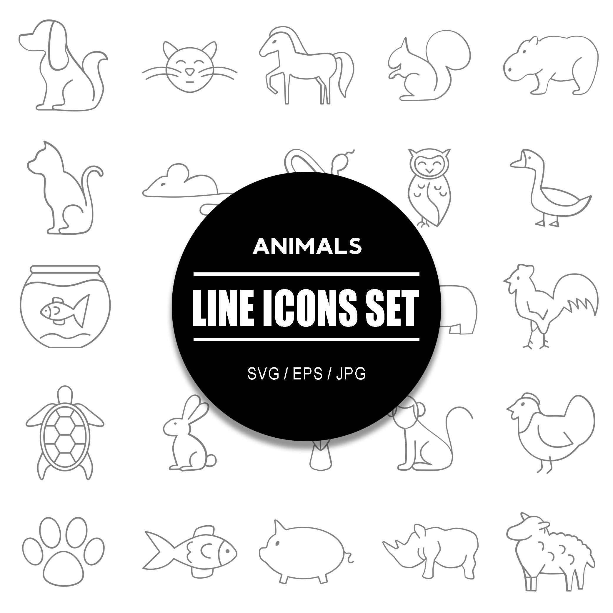 Animals Icon Bundle preview image.