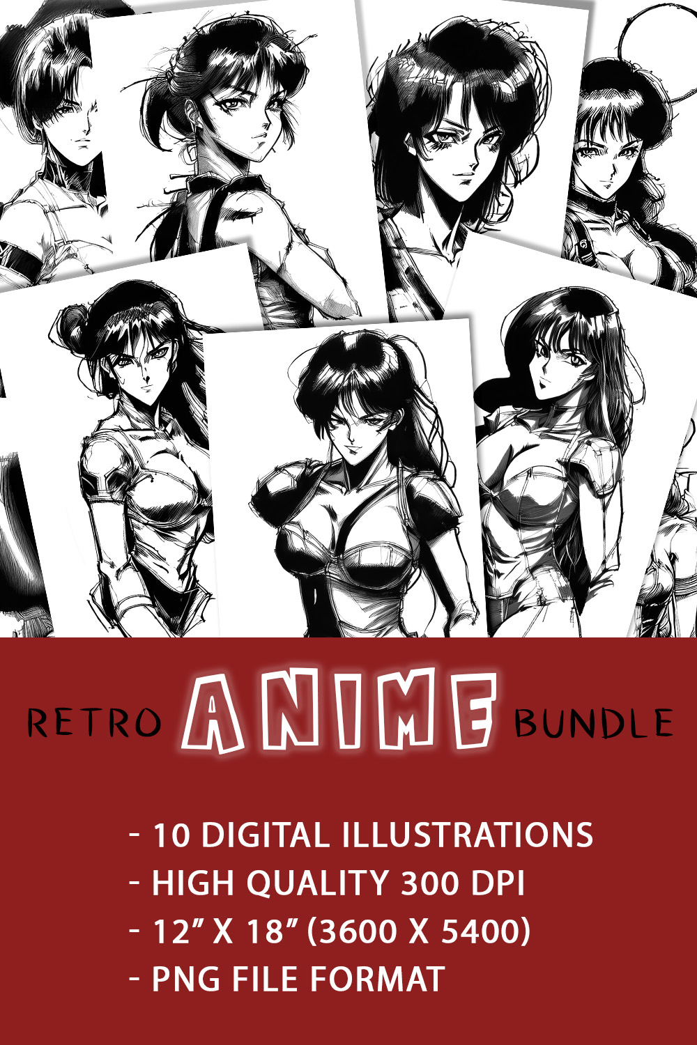 10 Retro Anime Female Characters pinterest preview image.