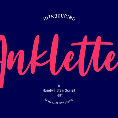 Anklettes Handwritten Script Font cover image.