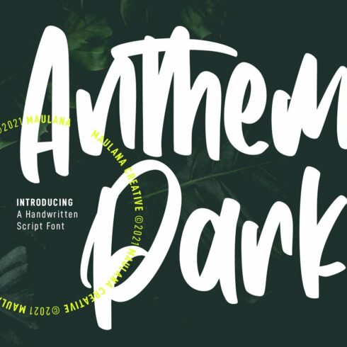 Anthem Park Handwritten Script Font cover image.