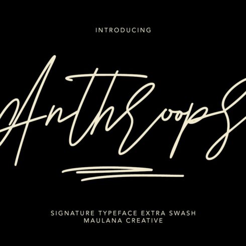 Anthroops Signature Typeface Swash cover image.