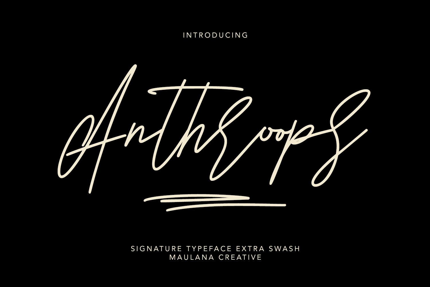 Anthroops Signature Typeface Swash cover image.