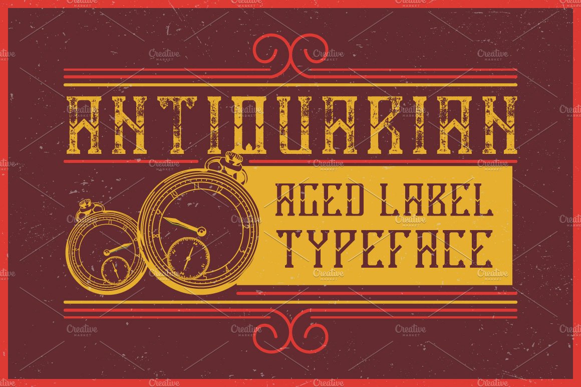 Antiquarian label typeface cover image.