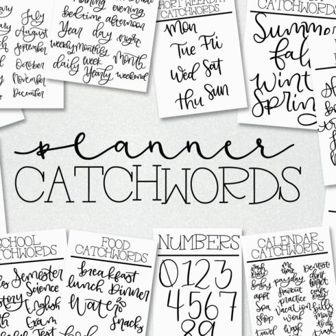 Planner Catchwords - Over 100 Words cover image.