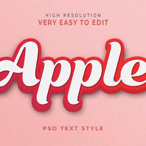 Apple 3D Text Style Effect Mockupcover image.