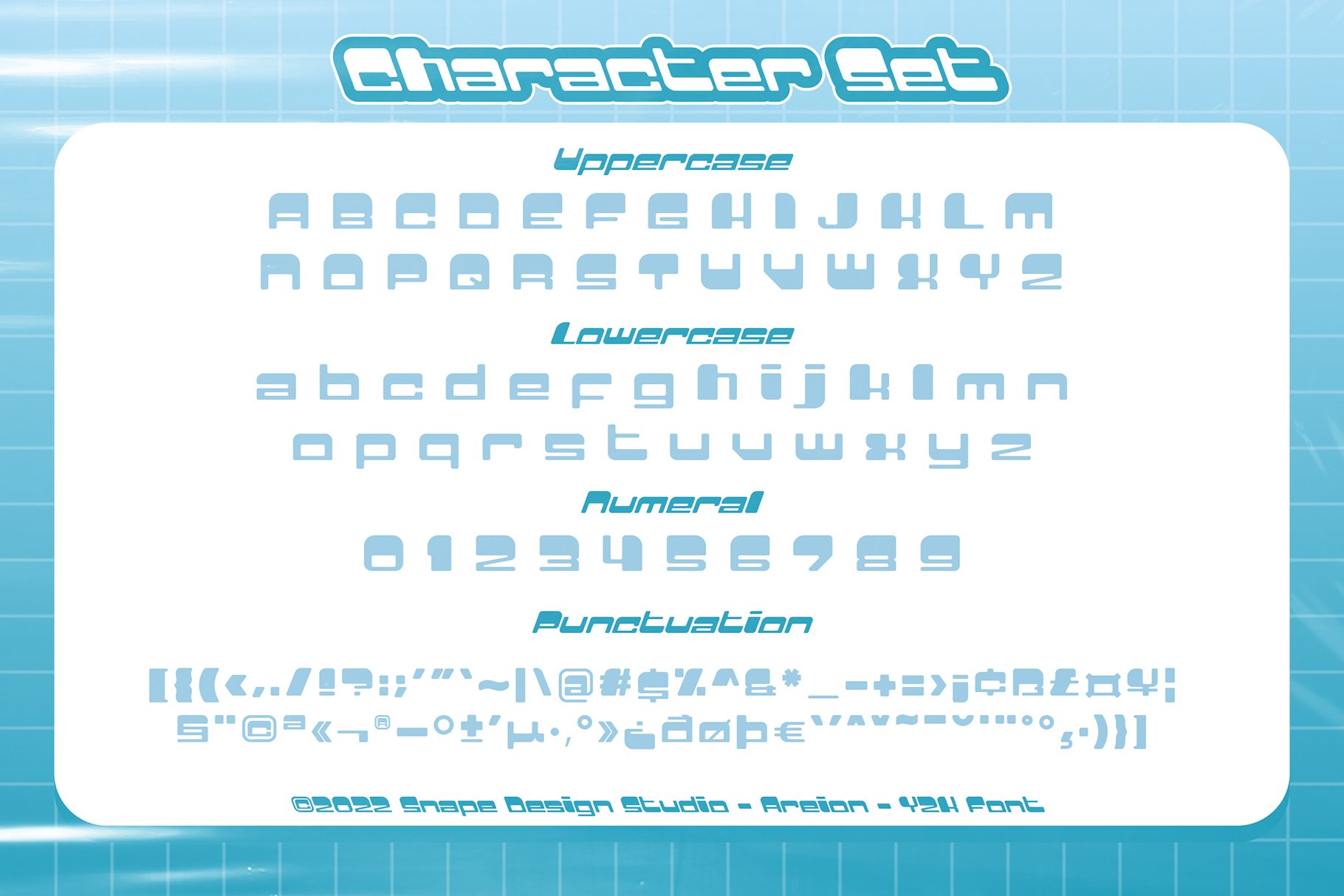 Areion - Y2K Font preview image.