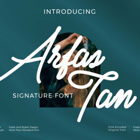 Arfas Tan - Signature style font cover image.