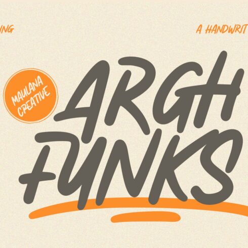 Arghfunks Fandwritten Display Font cover image.