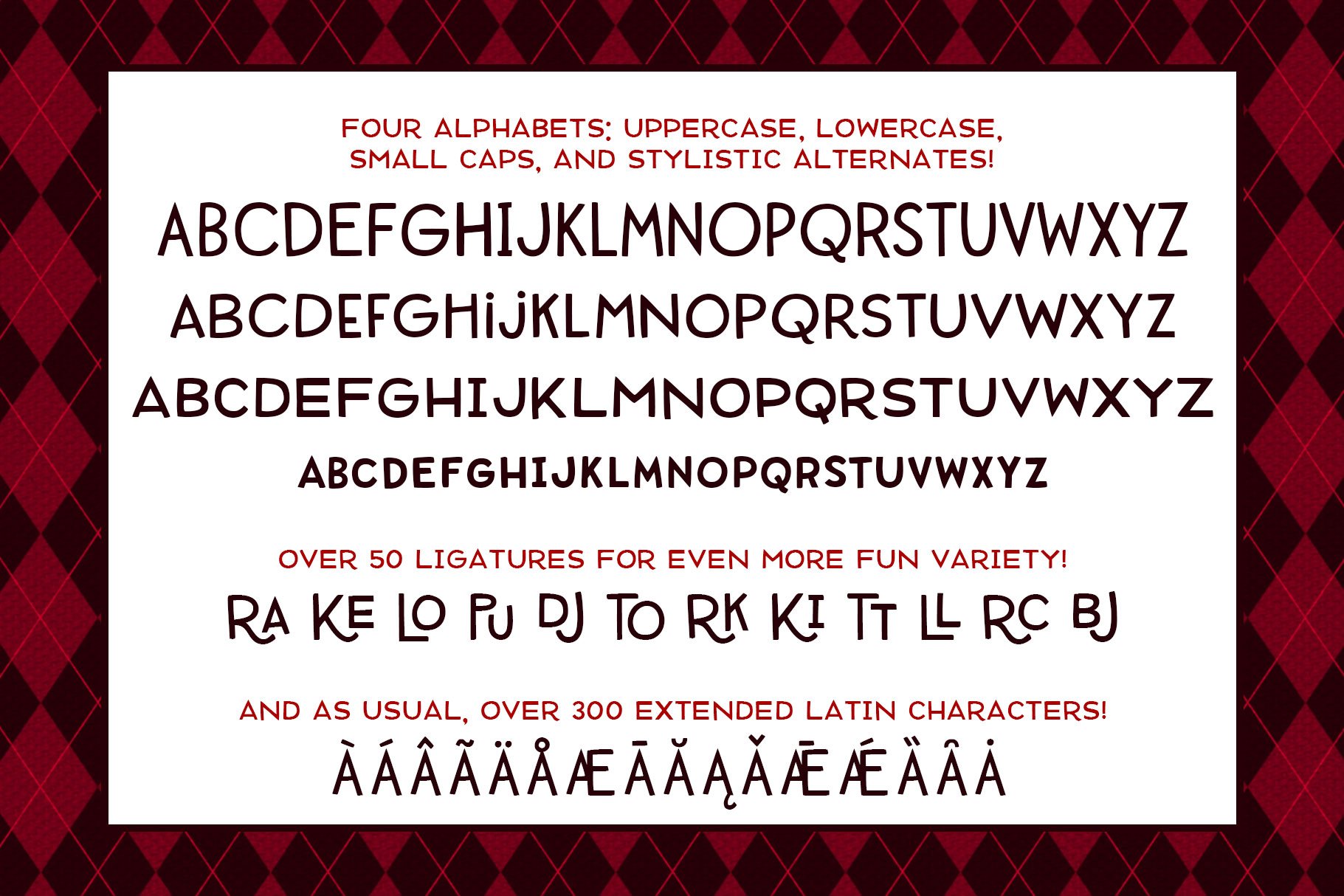 Argyle Socks: fun font in 3 weights! preview image.