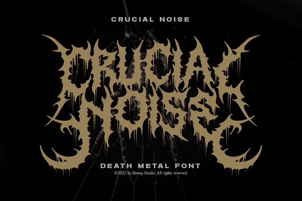 Crucial Noise - Death Metal Font cover image.