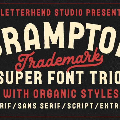 Brampton - Font Trio with extrascover image.