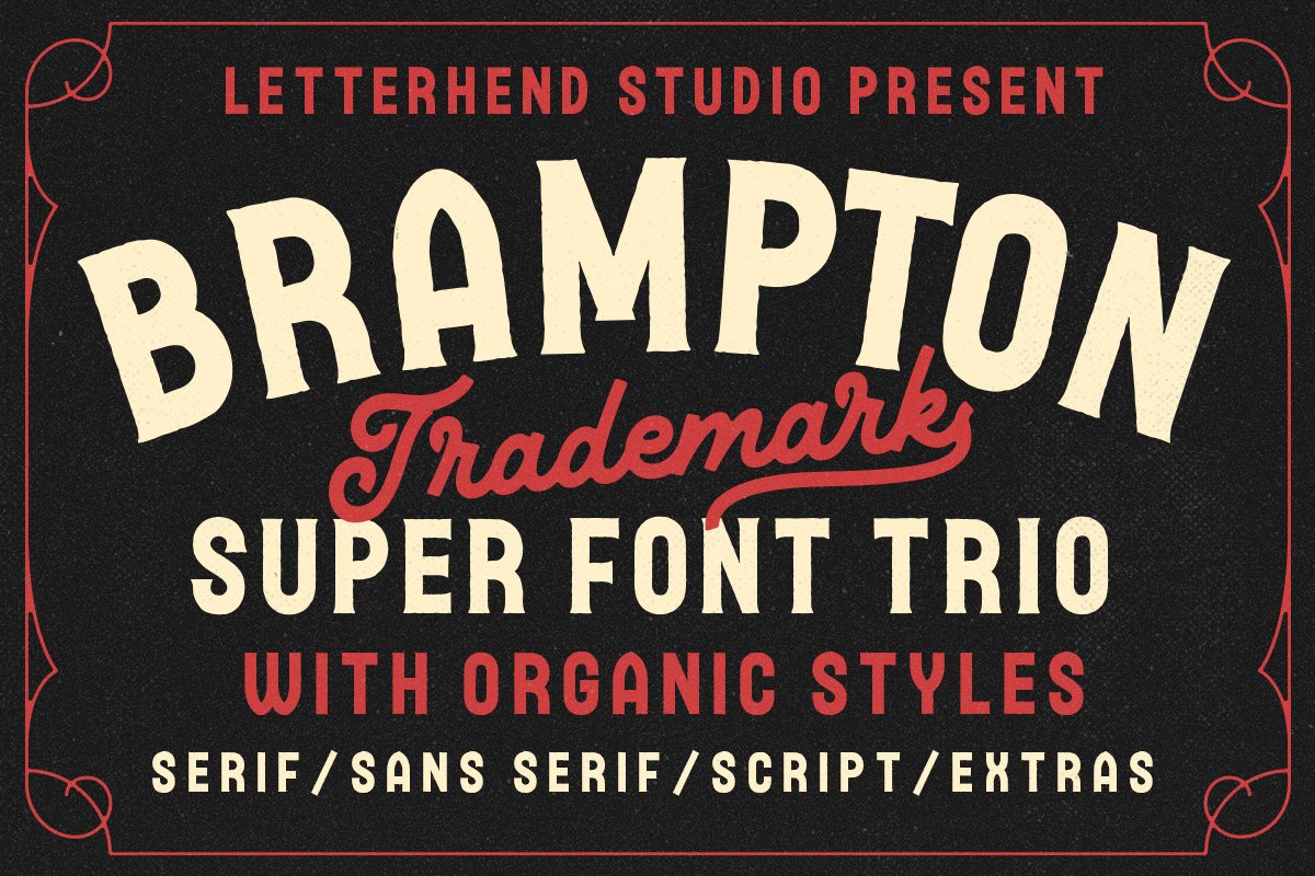 Brampton - Font Trio with extrascover image.