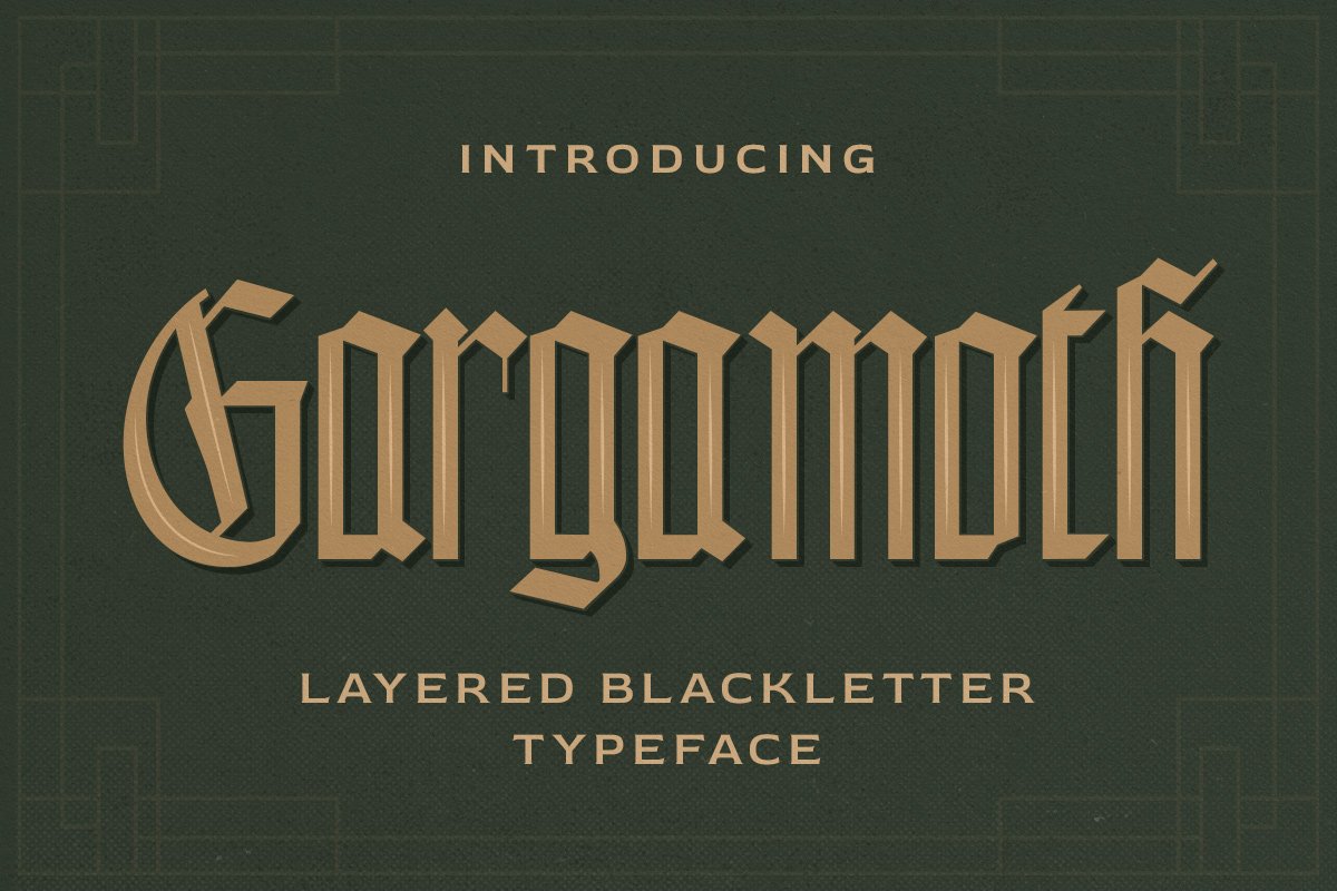 Gargamoth - Blackletter Typeface cover image.