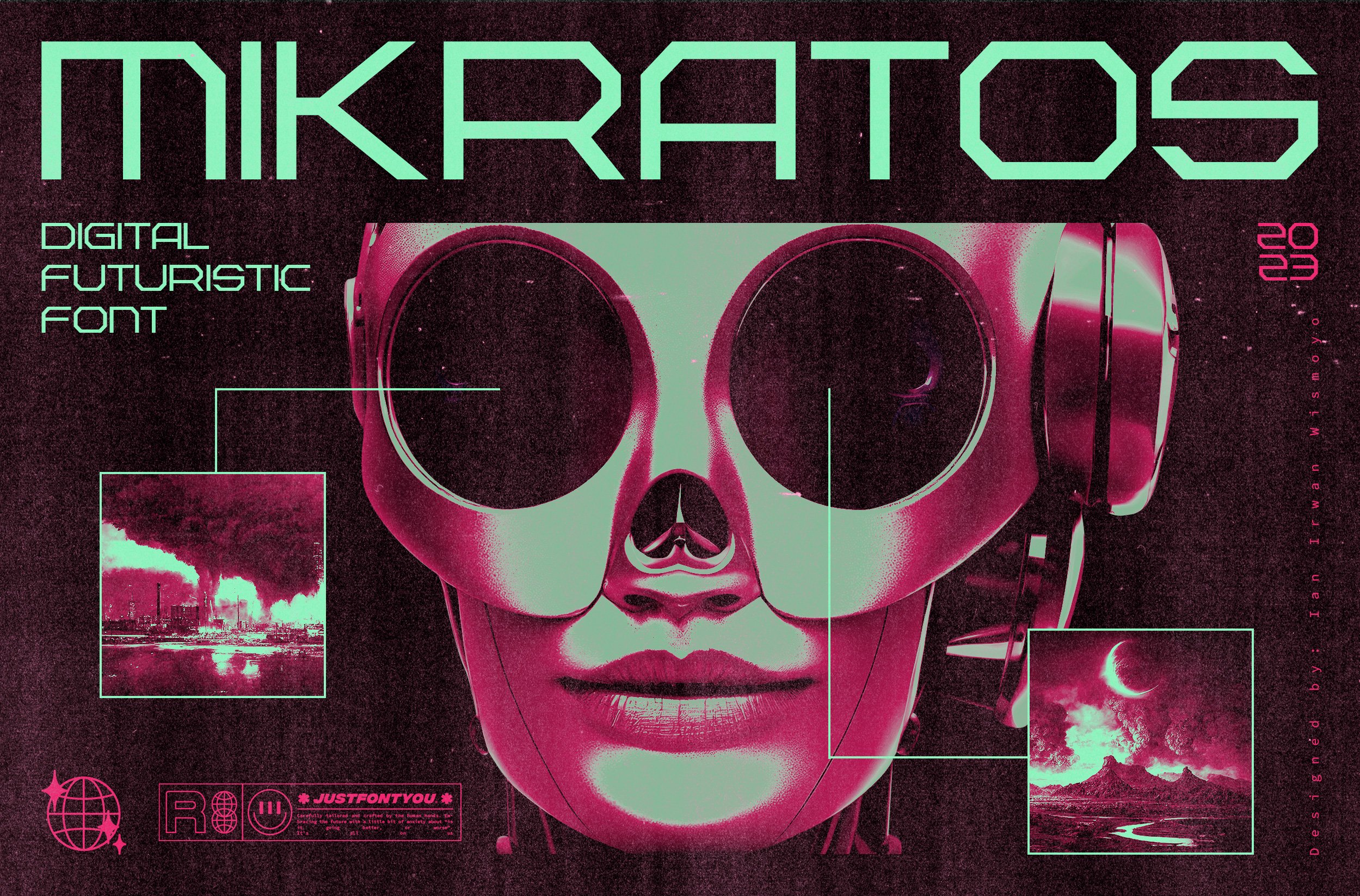 Mikratos - Futuristic Display Fonts cover image.