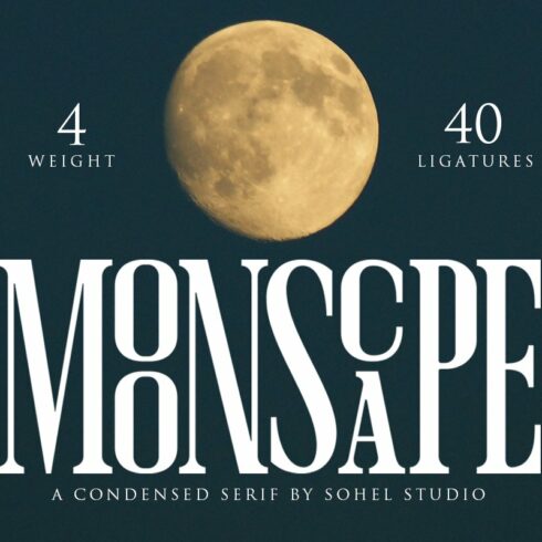 Moonscape | Serif Ligature Font cover image.