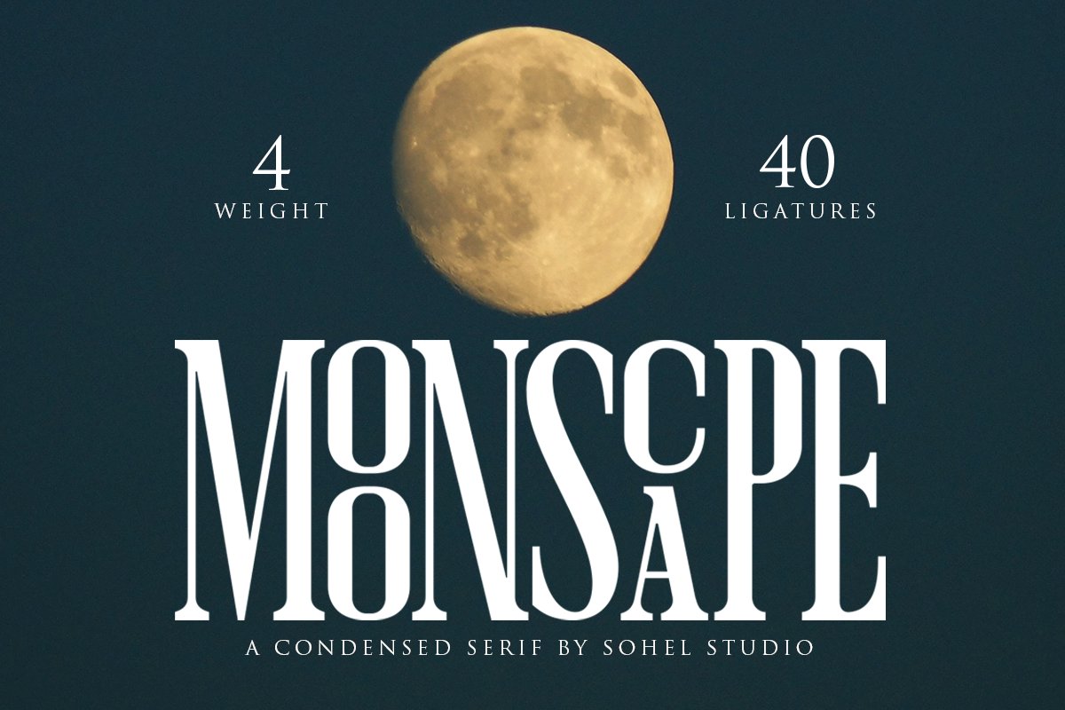 Moonscape | Serif Ligature Font cover image.