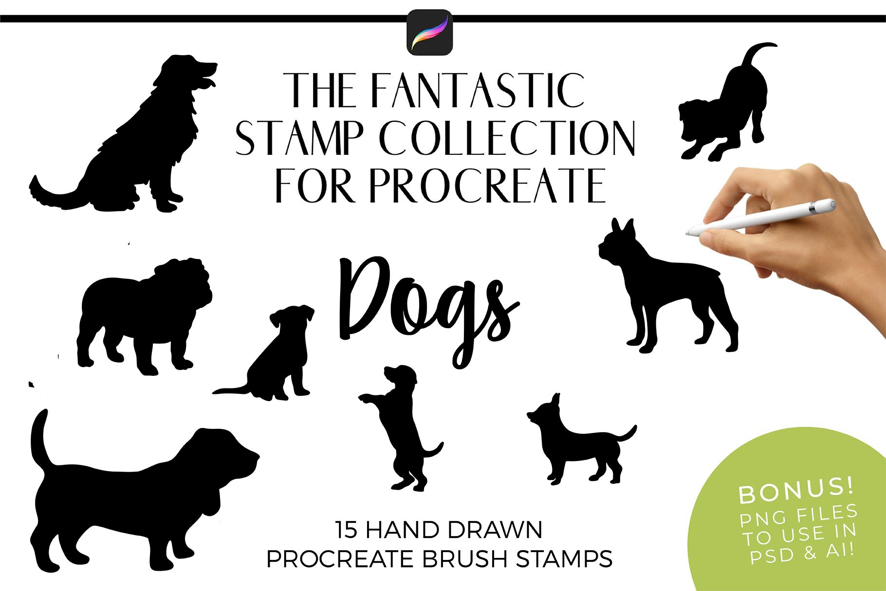 Procreate Brush Stamps - Dogscover image.