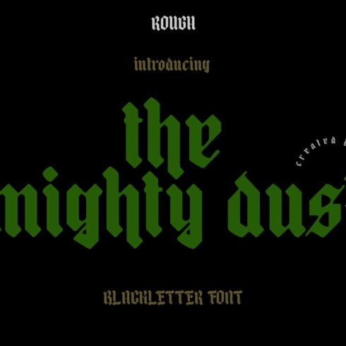 mighty dust - blackletter font cover image.