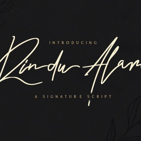 Rindu Alam - Signature Script Font cover image.