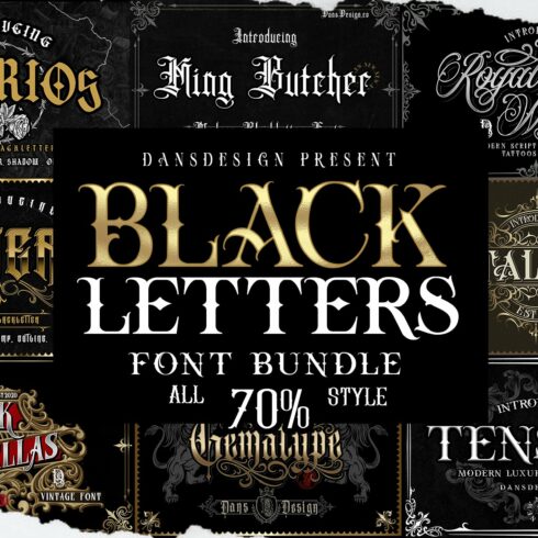 Blackletter Font Bundle cover image.