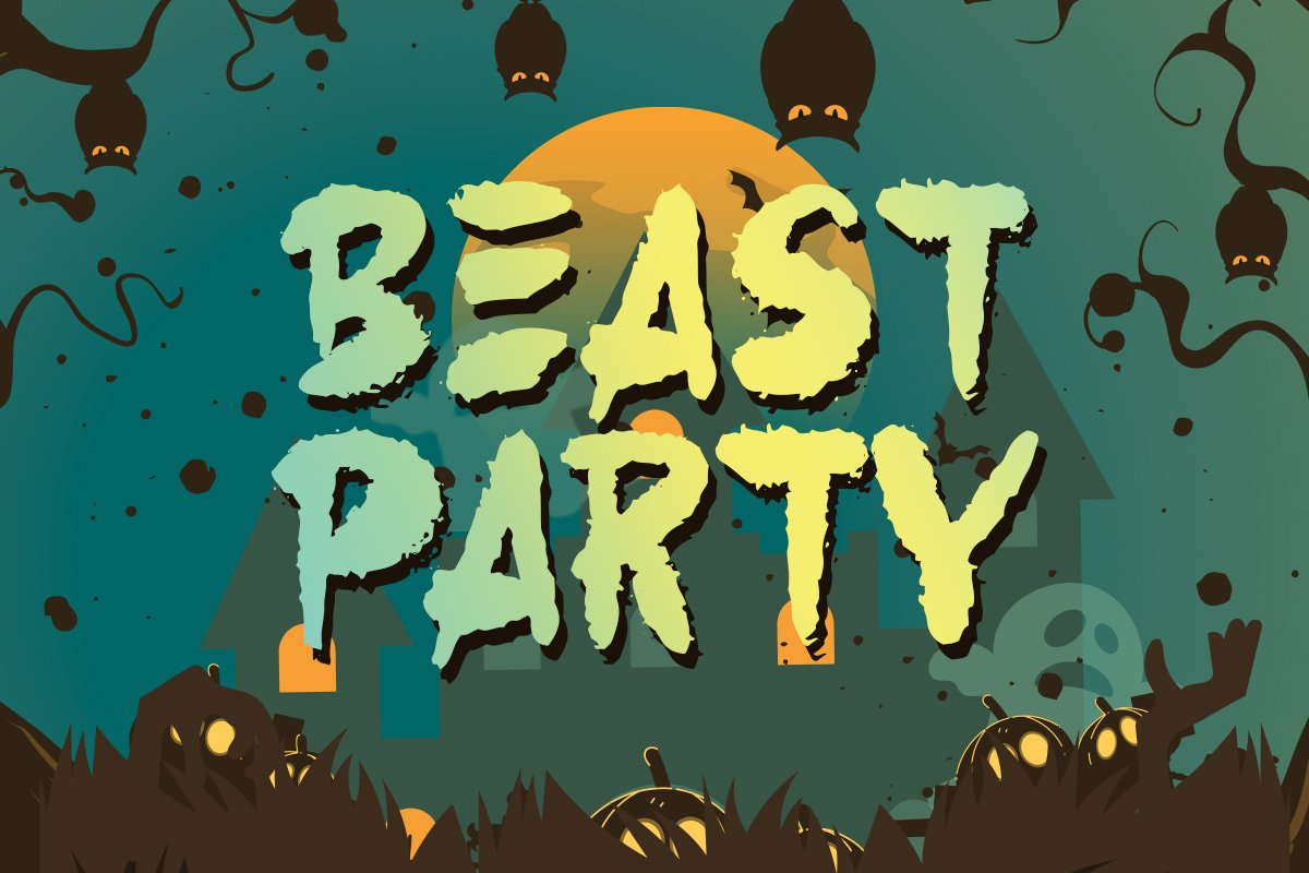 Beast Party - Fun Halloween Font cover image.