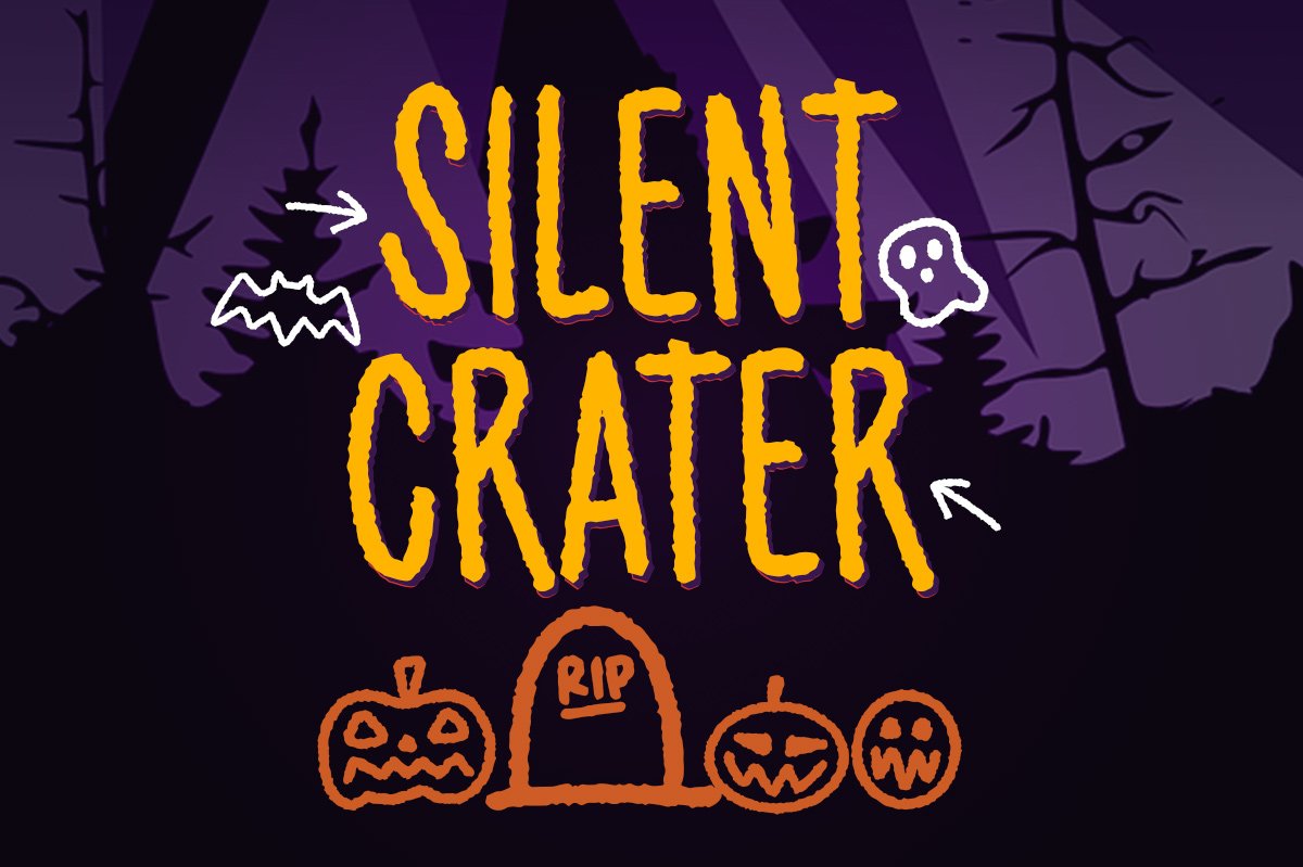 Silent Crater - Spooky Font cover image.