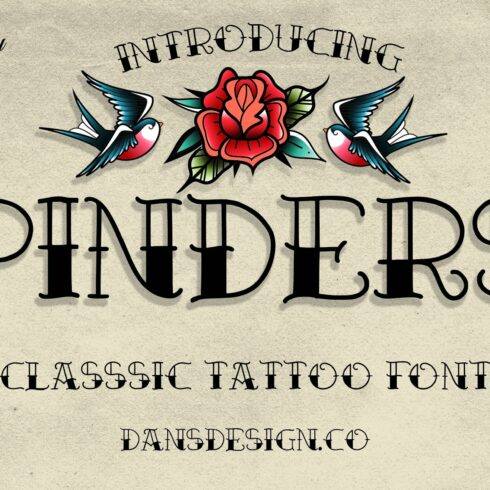 PINDERS CLASSIC TATTOO FONT cover image.