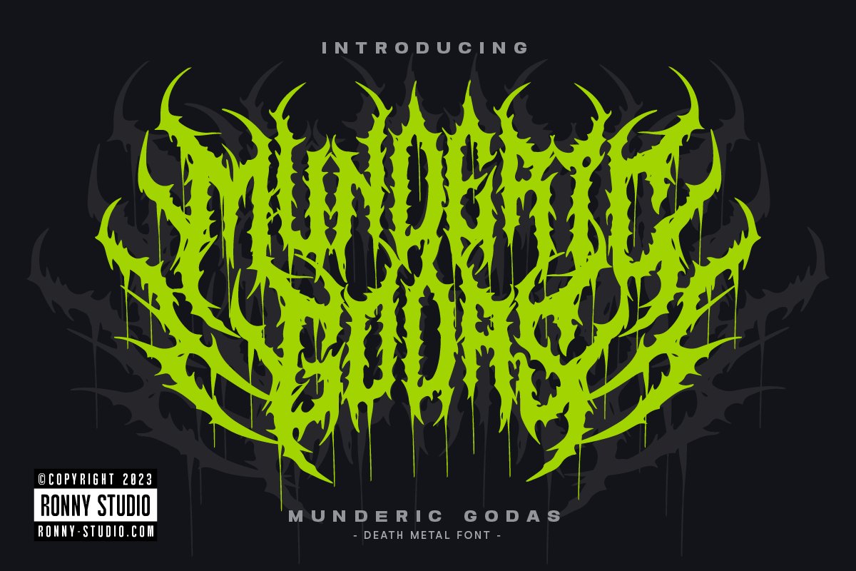 Munderic Godas - Death Metal Font cover image.