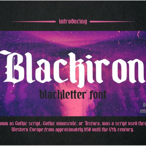 Blackiron - Blackletter Font cover image.