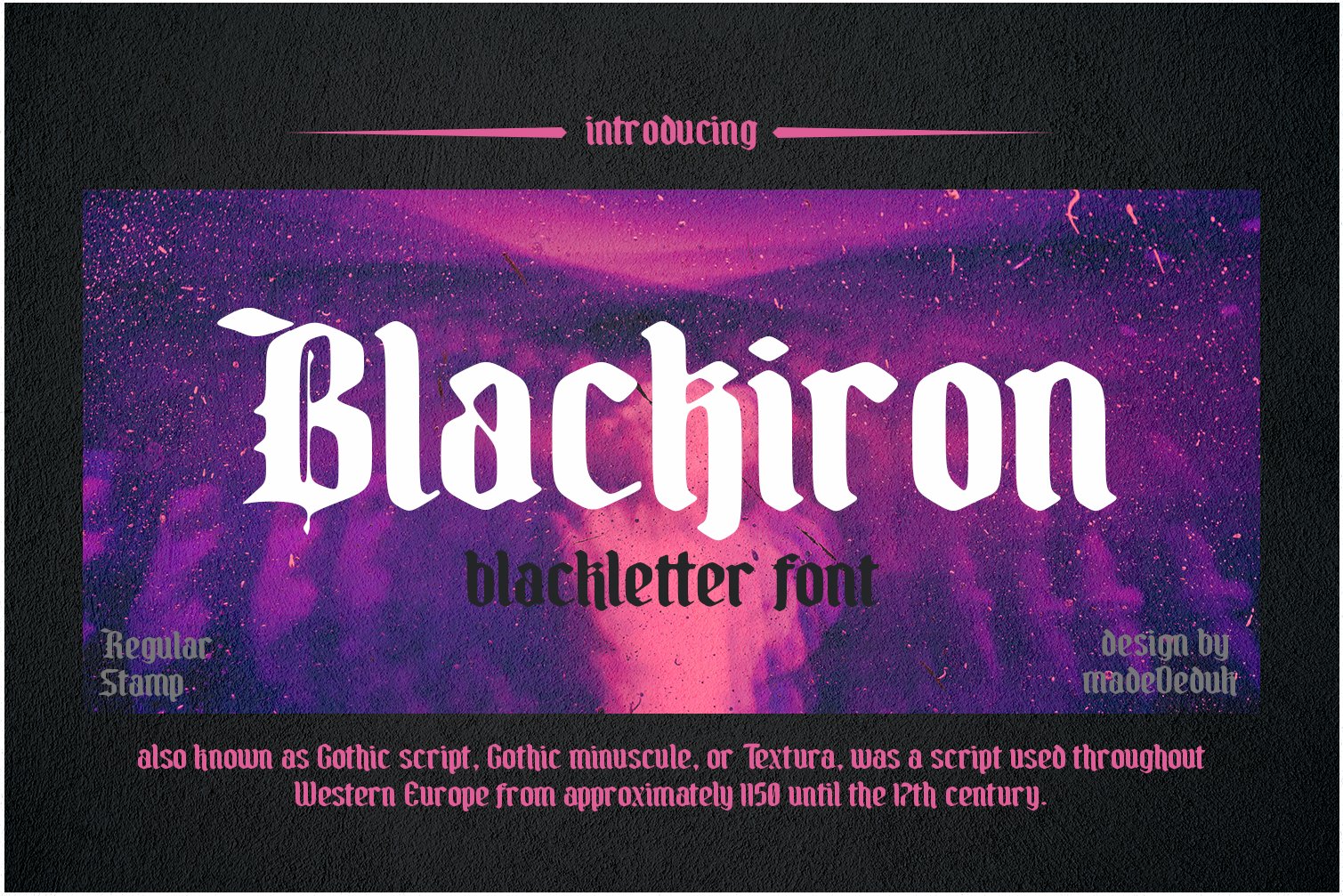 Blackiron - Blackletter Font cover image.