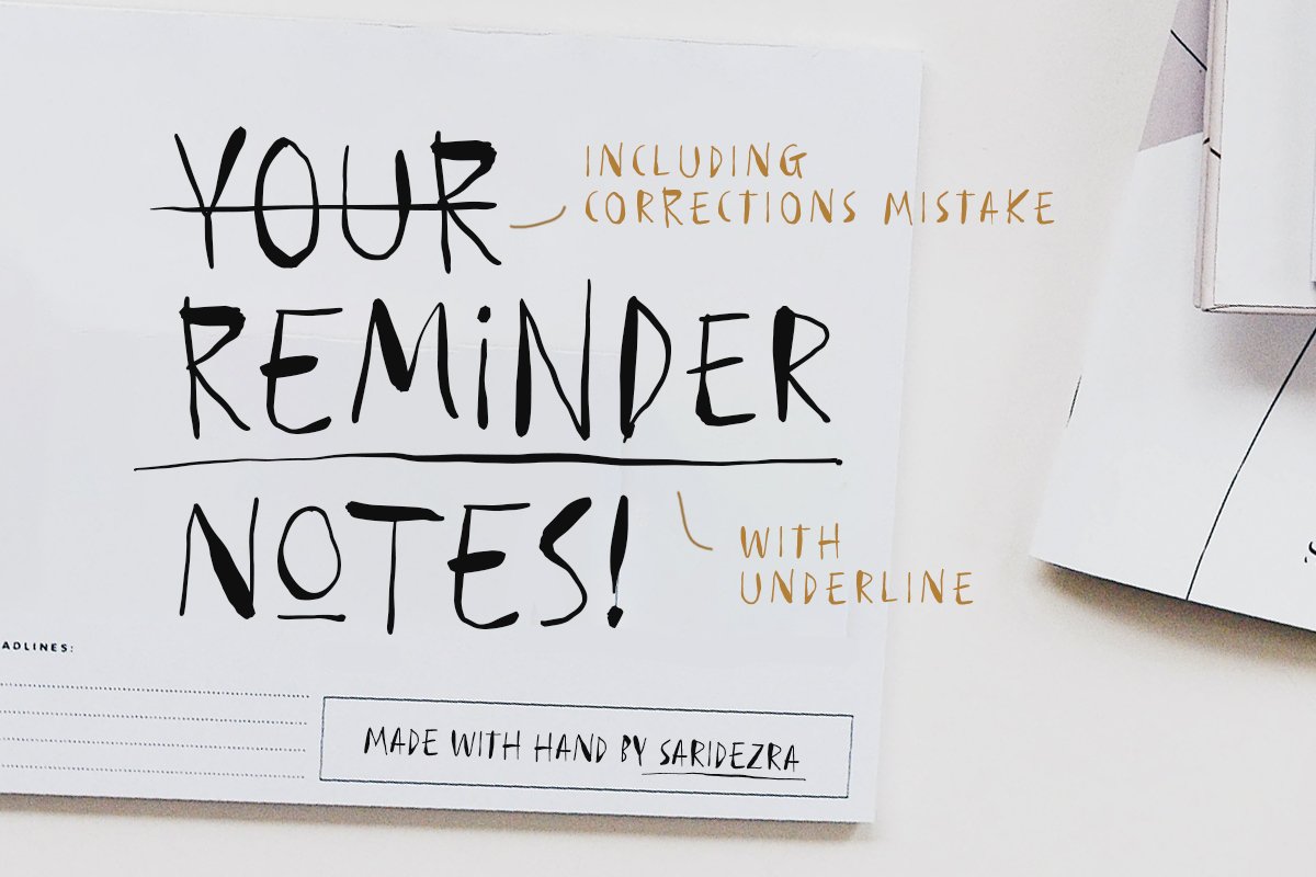 Reminder Notes - Handwritten Font cover image.