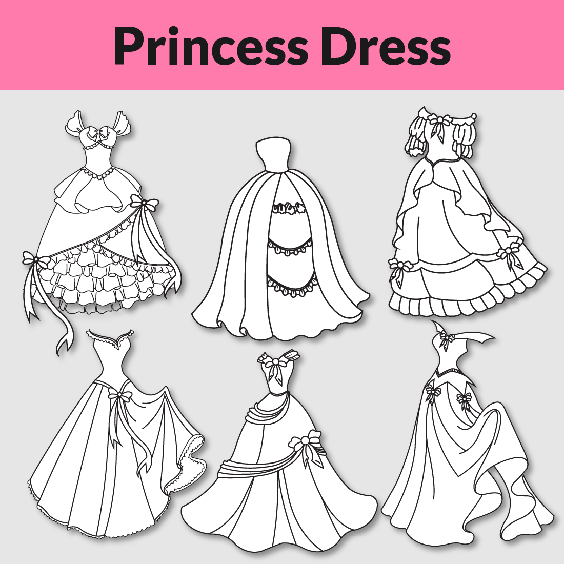 Pink Princess Dress For Prom. Pencil Sketch. Stock Photo, Picture and  Royalty Free Image. Image 144046821.