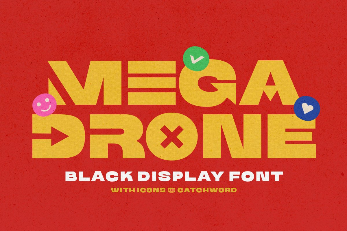 Mega Drone - Black Display Font cover image.