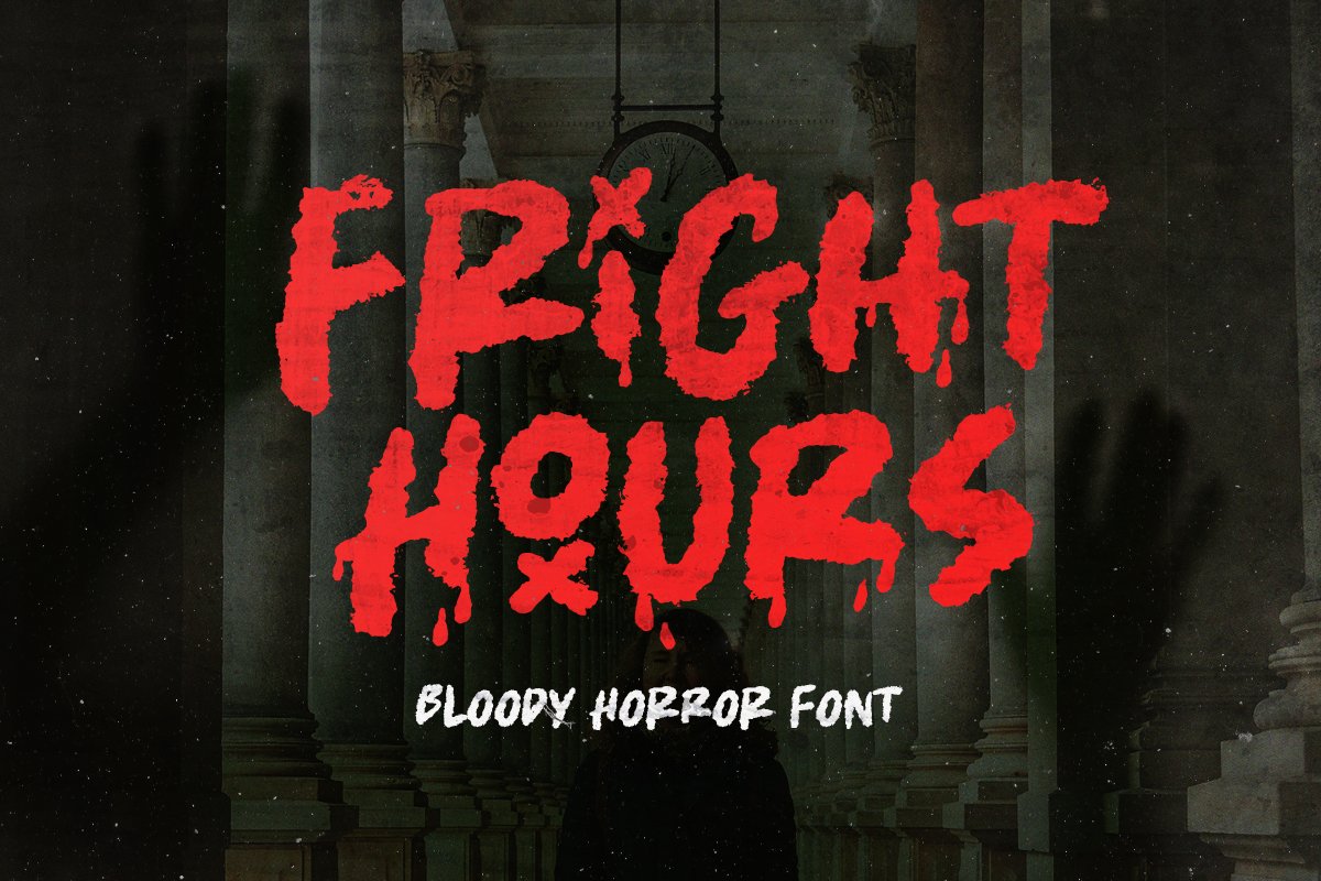 Fright Hours - Bloody Horror Font cover image.