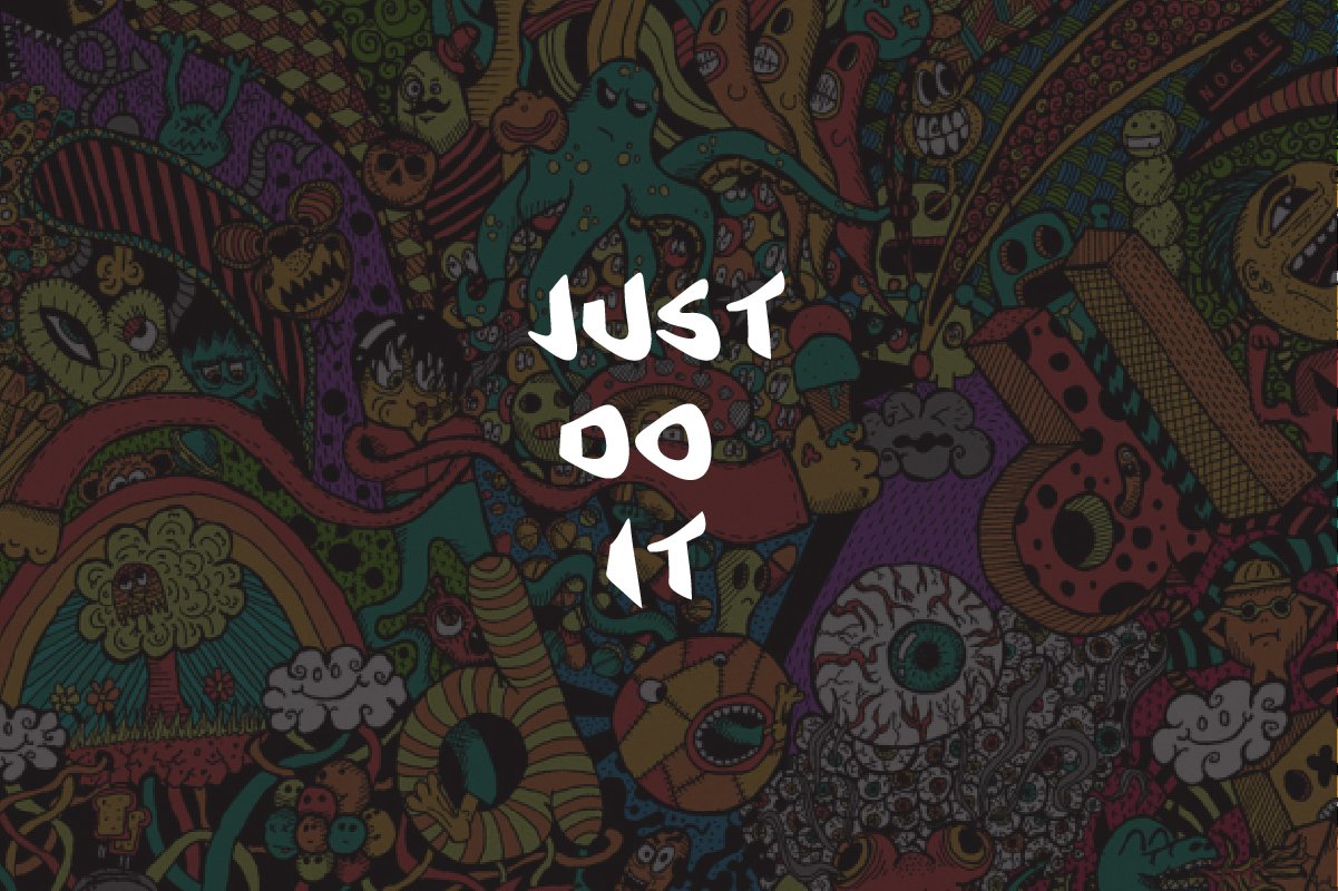 A colorful background with the words just do it.