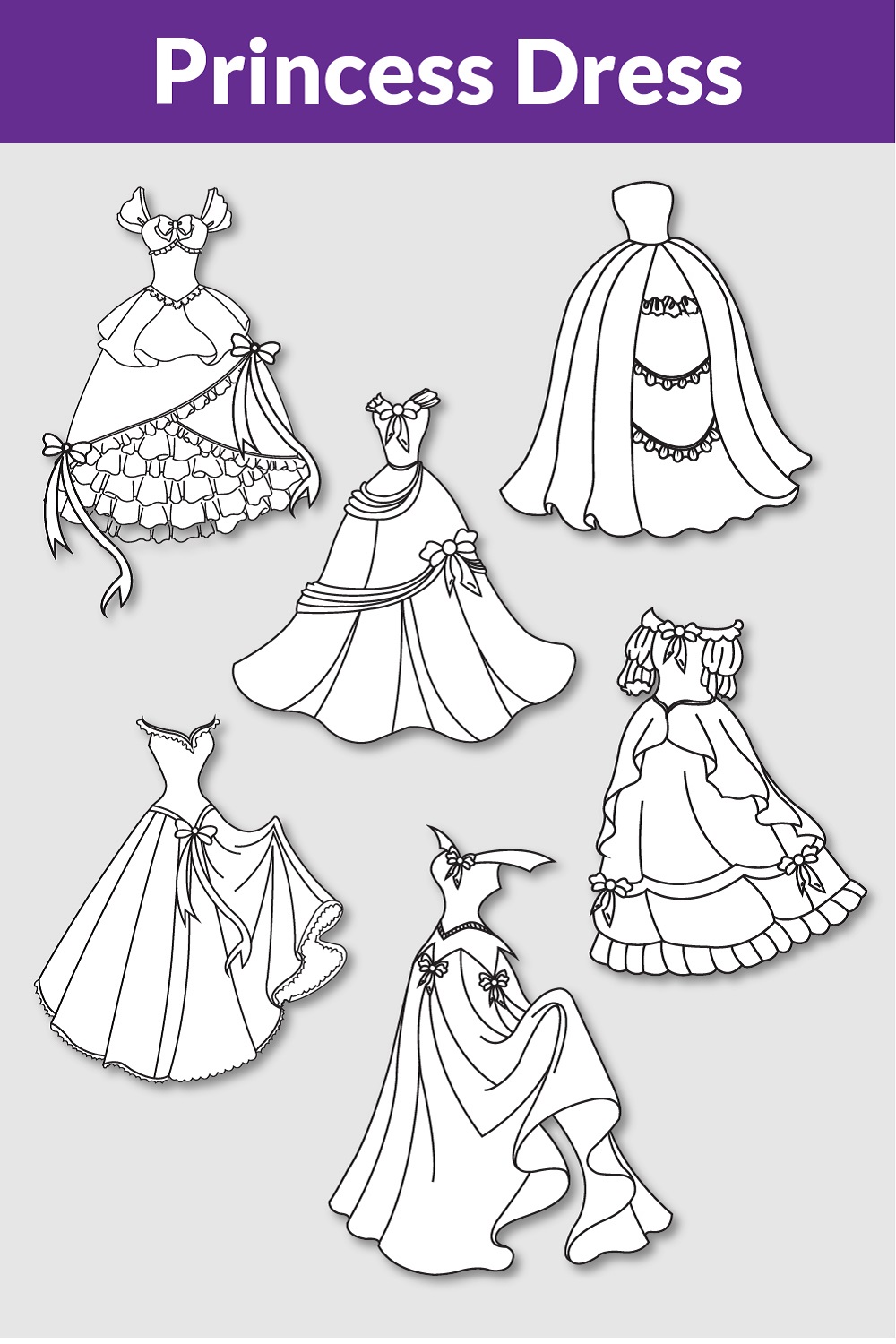 Princess Dress Master Bundle pinterest preview image.