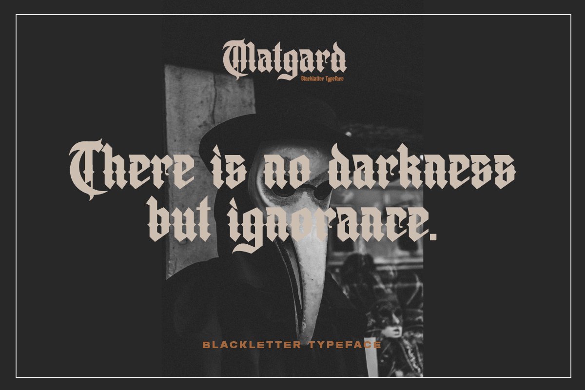 Matgard - Blackletter Typeface preview image.