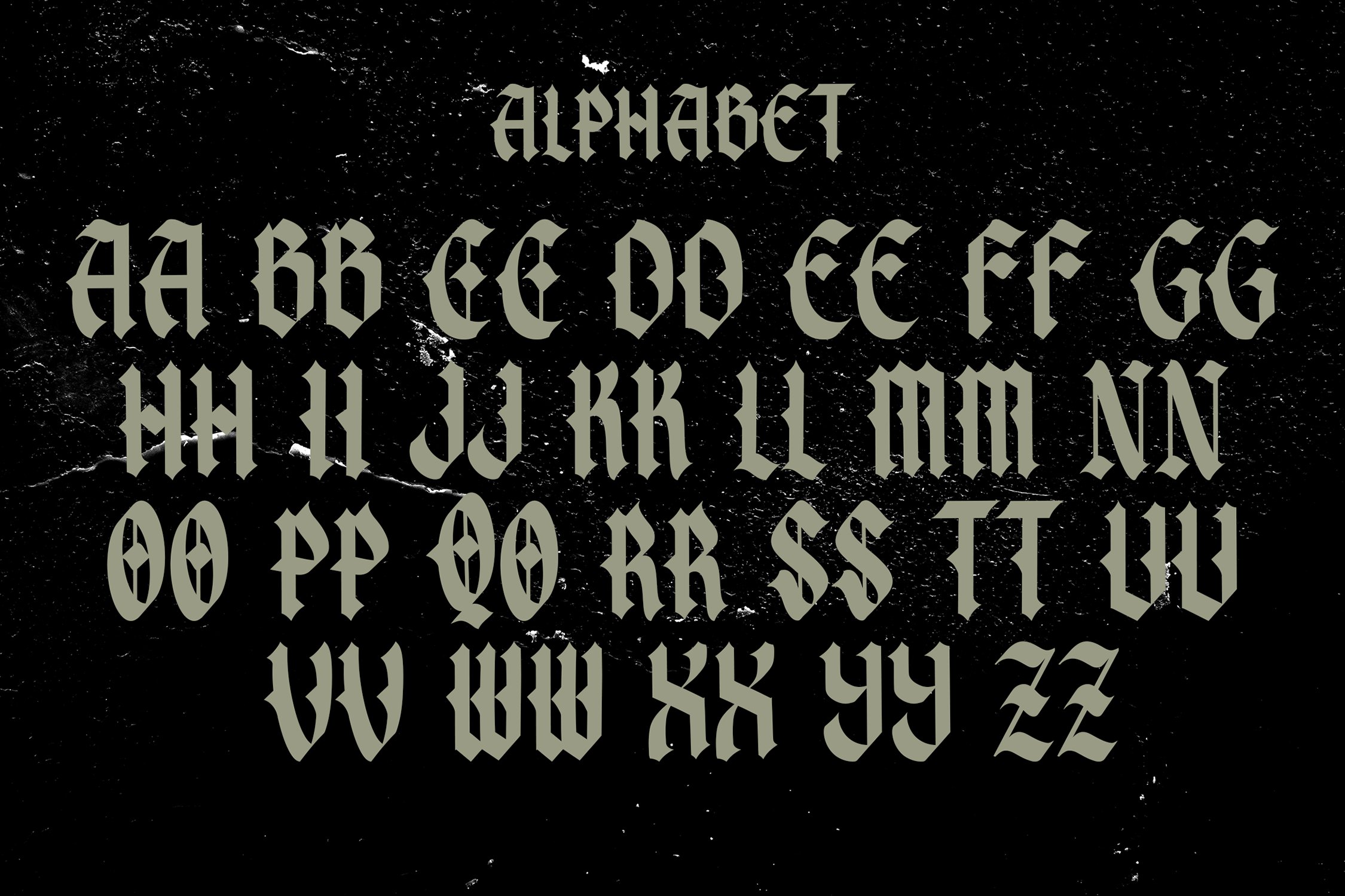 Soffer Vintage Blackletter font preview image.