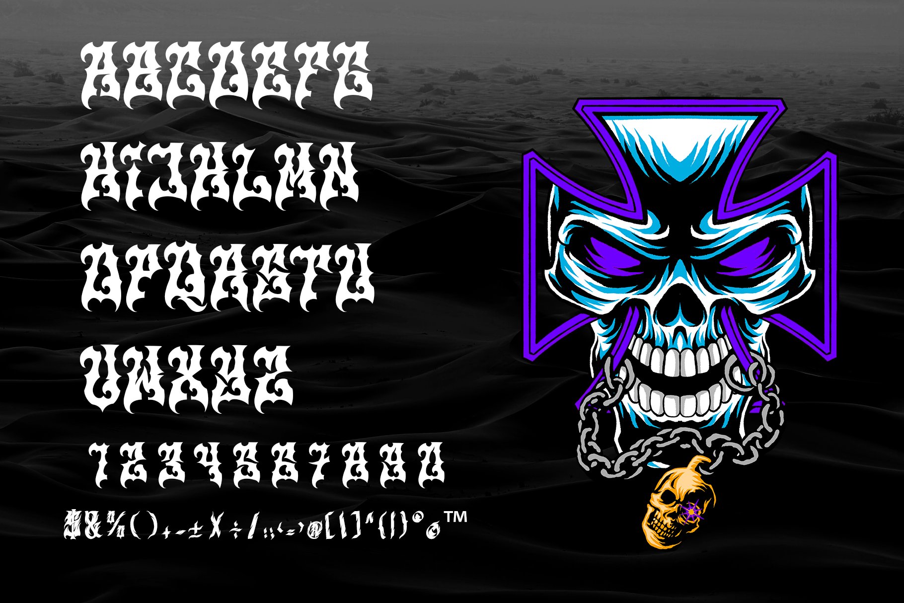 Monoload Doom Gothic Metal Font preview image.