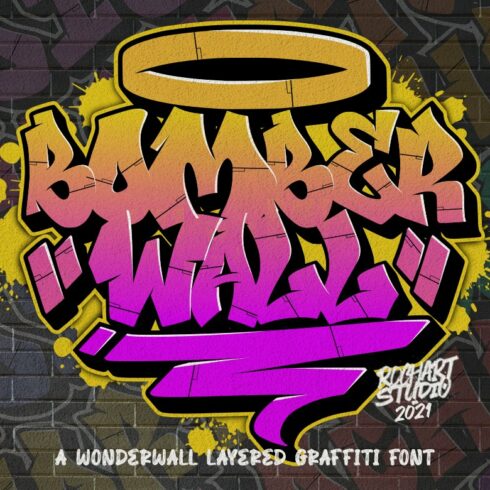 Bomber Wall Graffiti Font cover image.