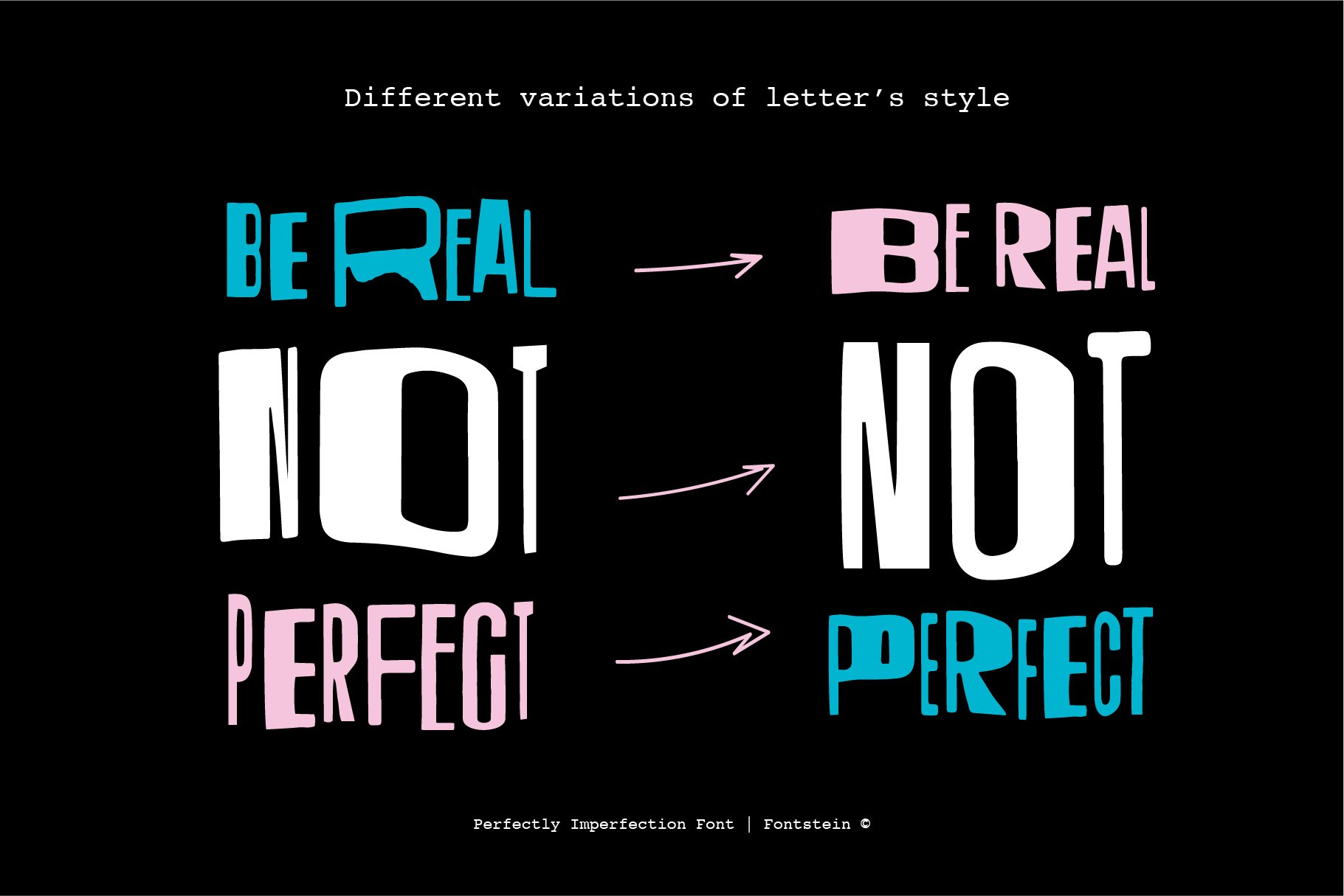 PERFECTLY IMPERFECTION | Font preview image.