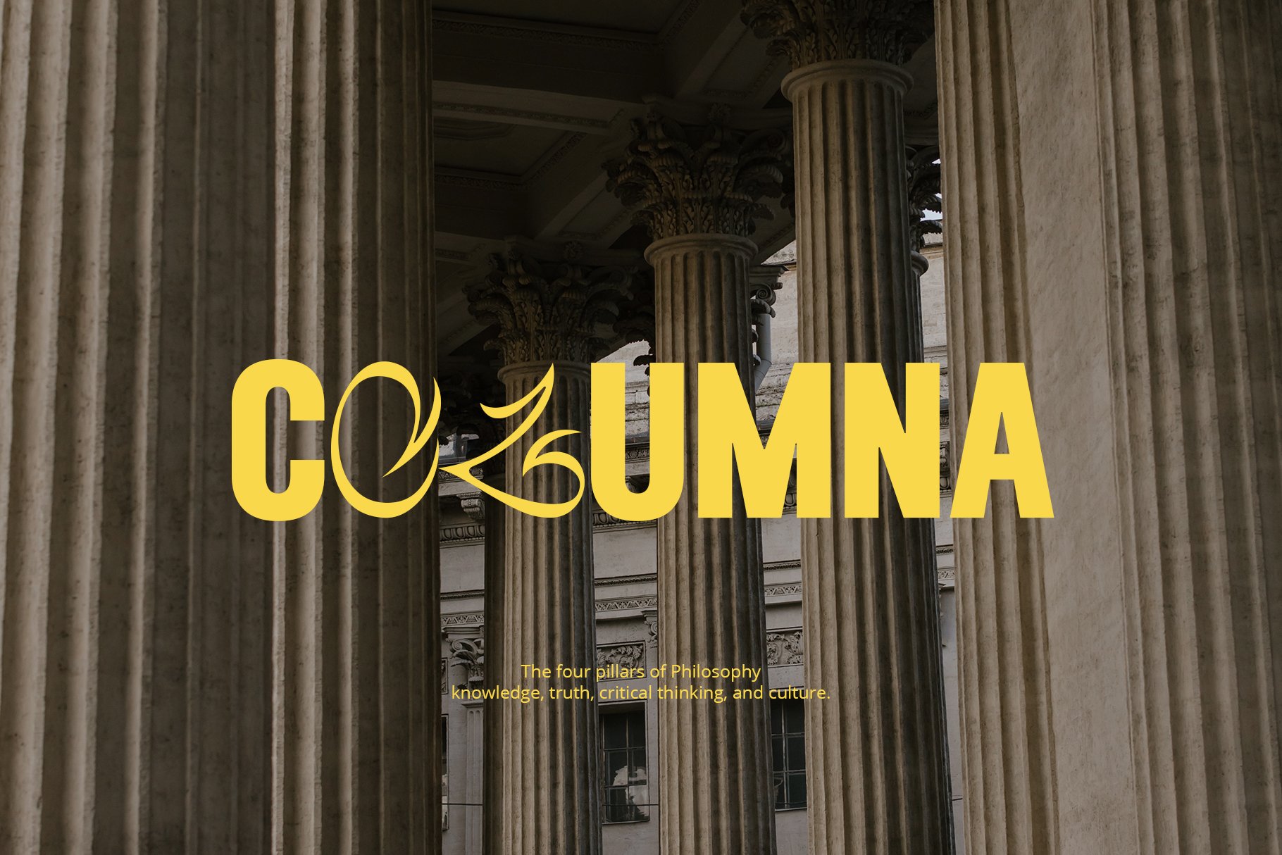 A photo of columns with the word'co'on them.