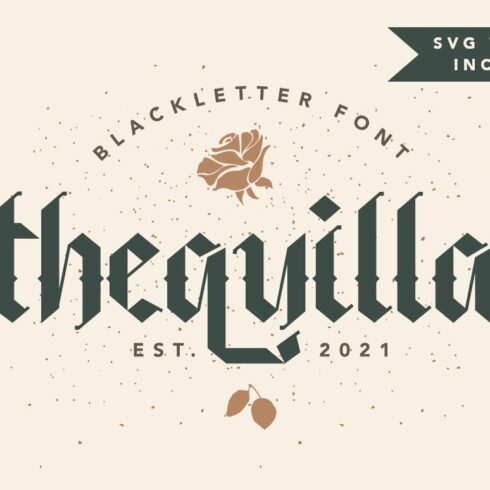 Thequilla Blackletter Font cover image.