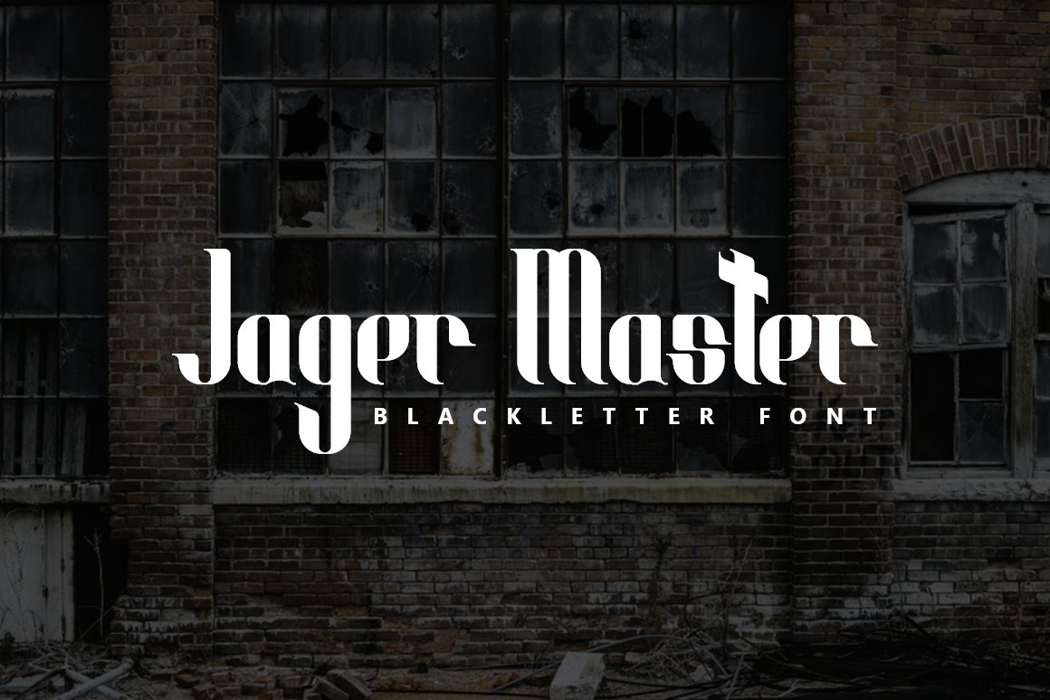 Jager Master Modern Blackletter Font cover image.