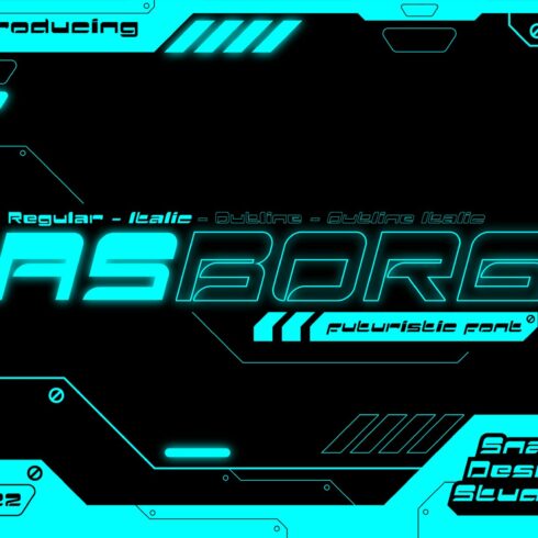 Asborg – Futuristic Font cover image.