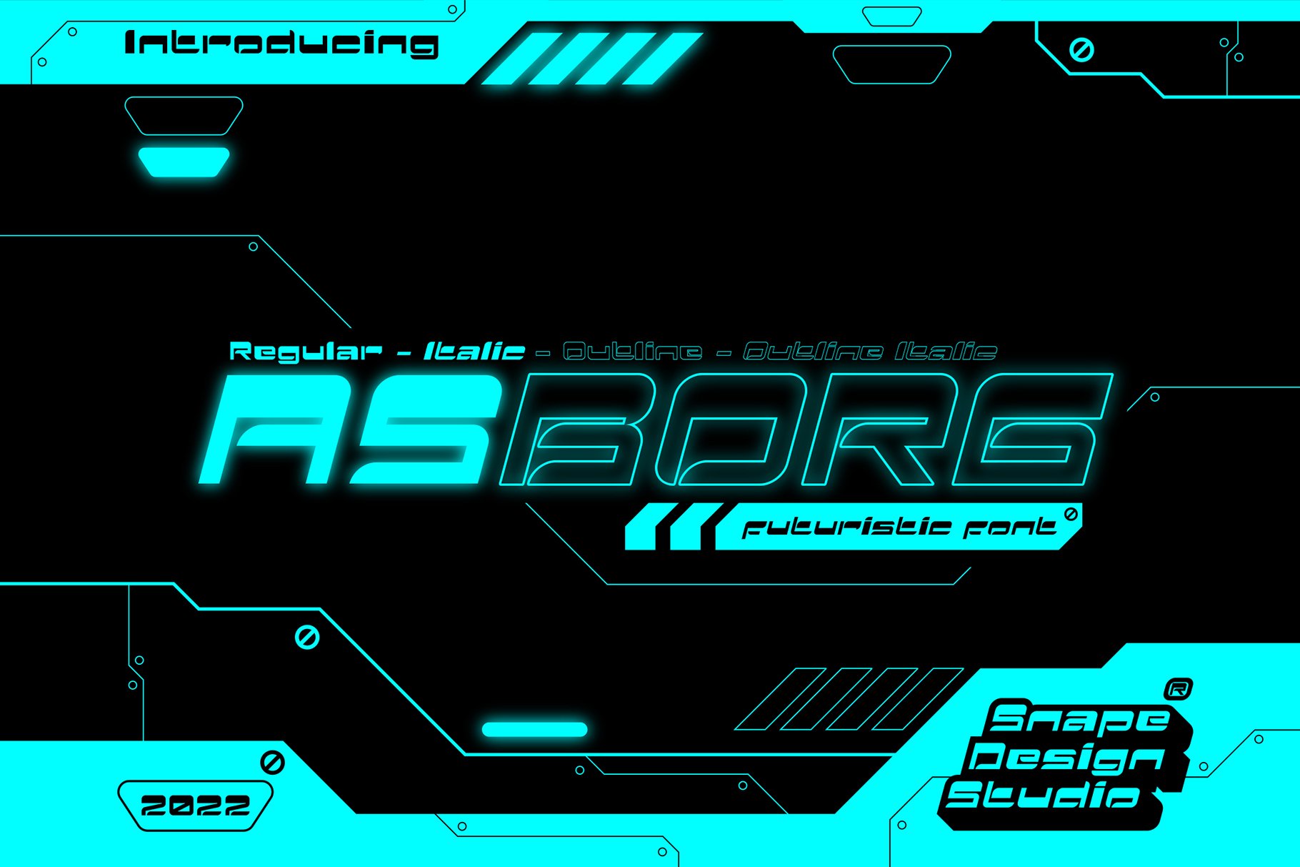 Asborg – Futuristic Font cover image.