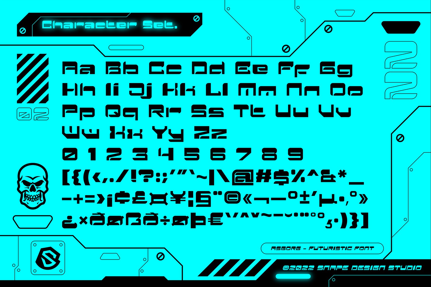 Asborg – Futuristic Font preview image.