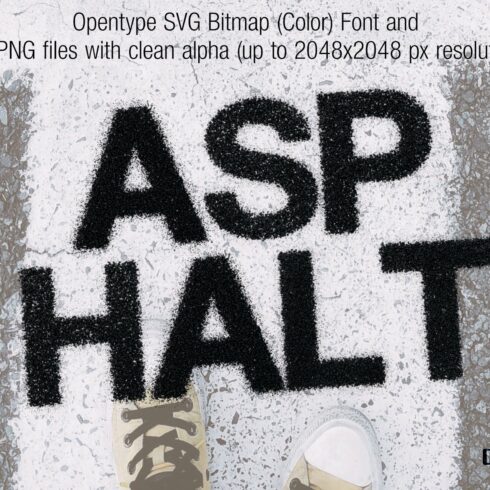 Asphalt Opentype SVG Font and PNGs cover image.